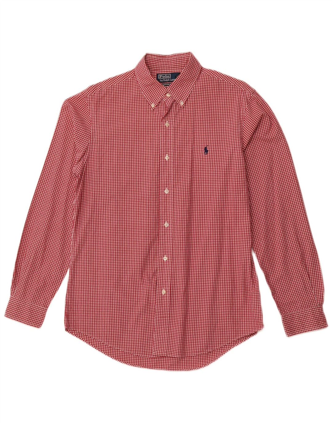 Polo Ralph Lauren Camisa de ajuste personalizado para hombre de algodón a cuadros rojo mediano