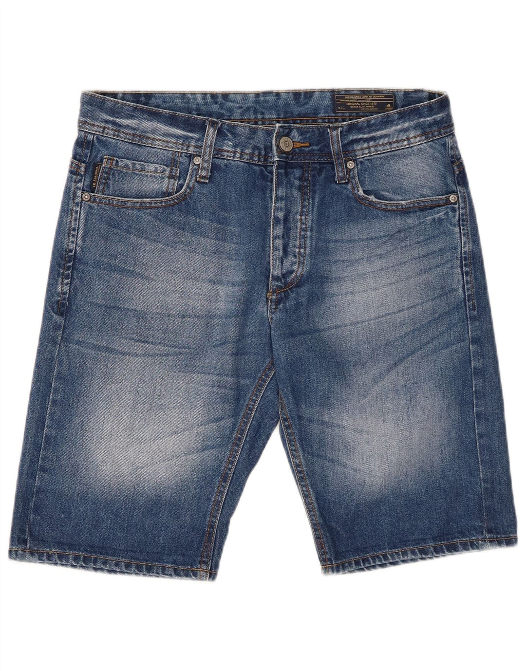 Jack & Jones Mens Shorts De Mezclilla Medio W32 Algodón Azul