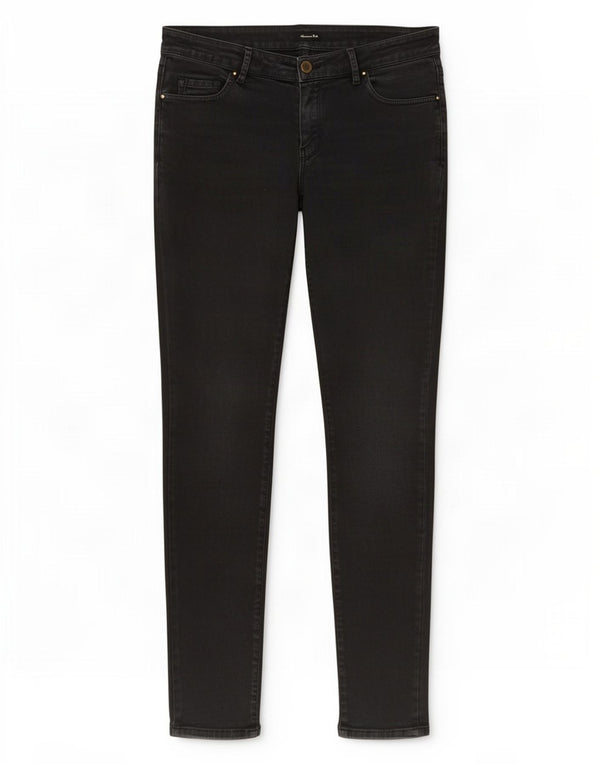 Massimo Dutti Jeans Ajustados Mujer EU 38 Small W28 L26 Negro