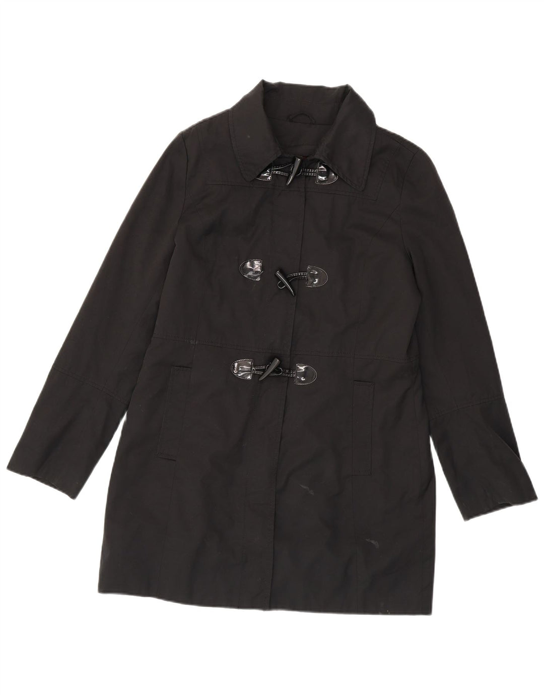 Nautica Trenca para Mujer UK 40 Mediano Algodón Negro