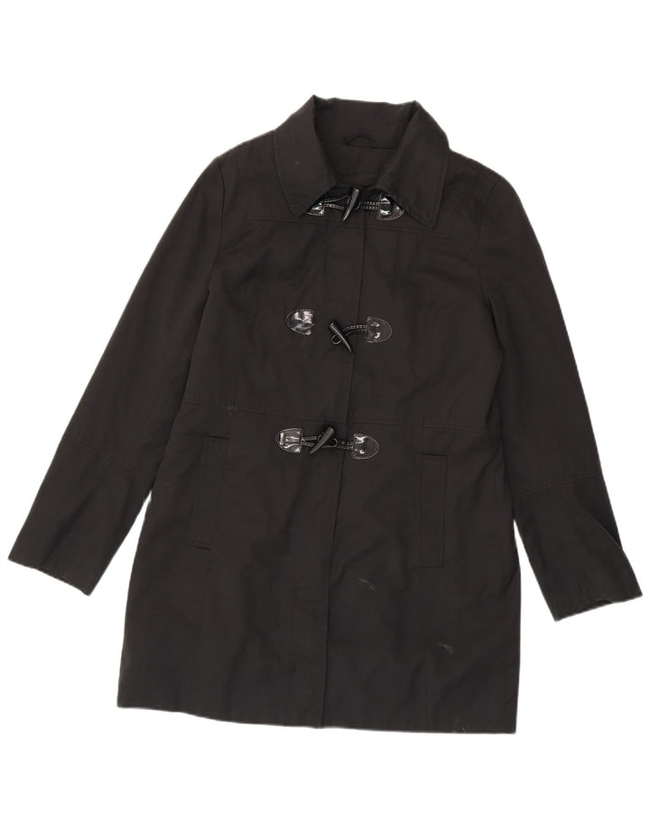 Nautica Trenca para Mujer UK 40 Mediano Algodón Negro