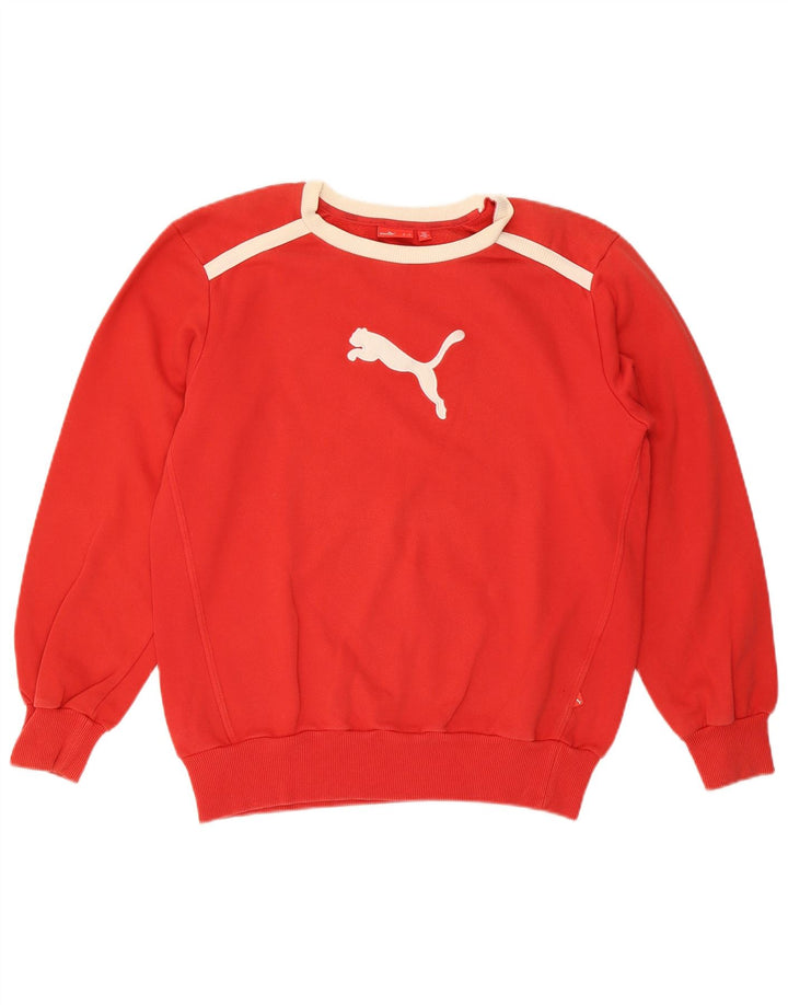 Puma Sudadera con gráfico para hombre, jersey pequeño en bloques de color rojo