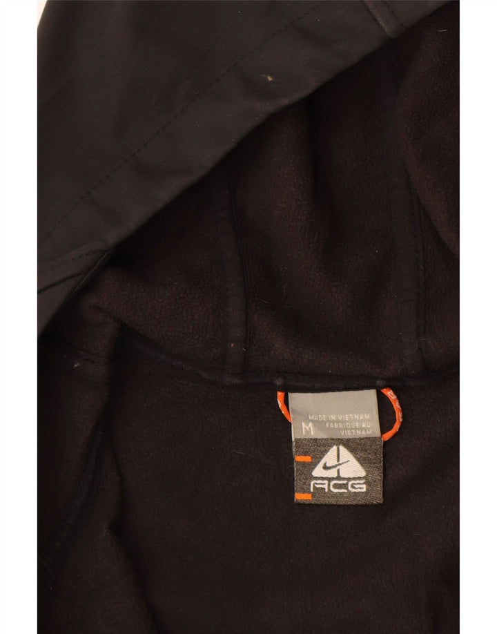 NIKE Chaqueta cortavientos con capucha para mujer UK 40 Mediano Negro Poliéster