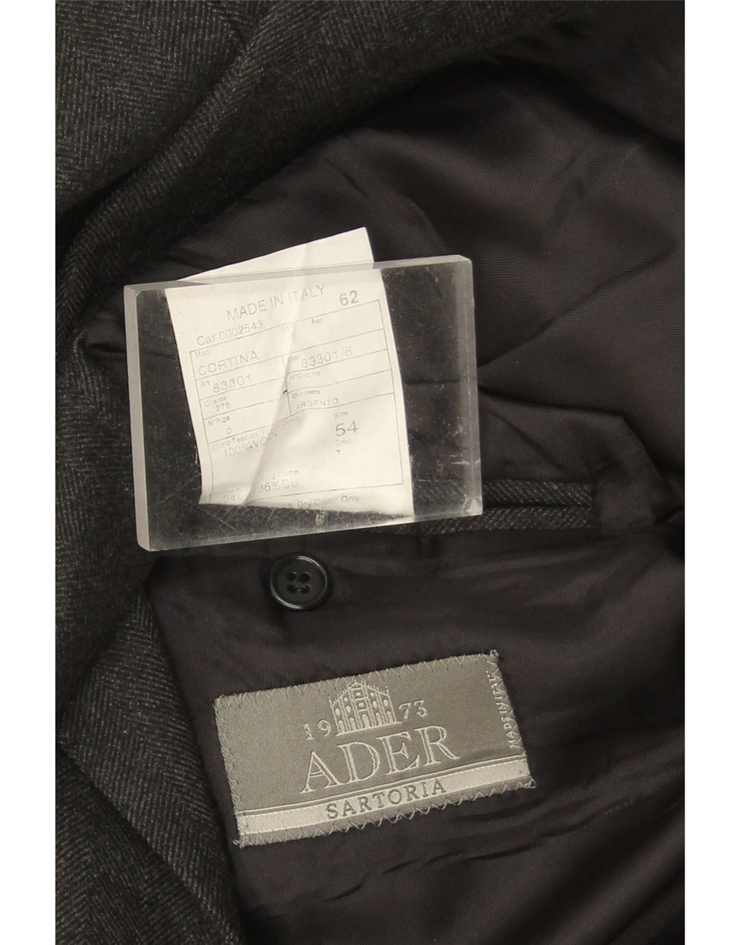 Ader Abrigo de doble botonadura para hombre IT 54 2XL Lana gris