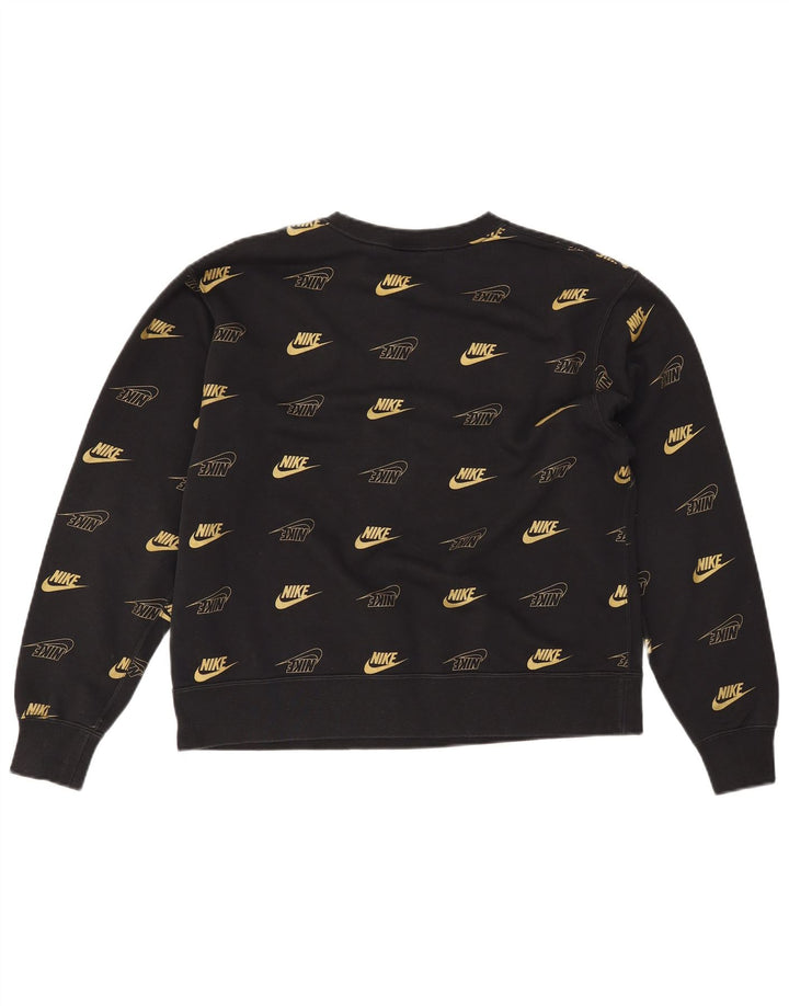 NIKE Sudadera gráfica para mujer, talla 40, talla mediana, algodón negro