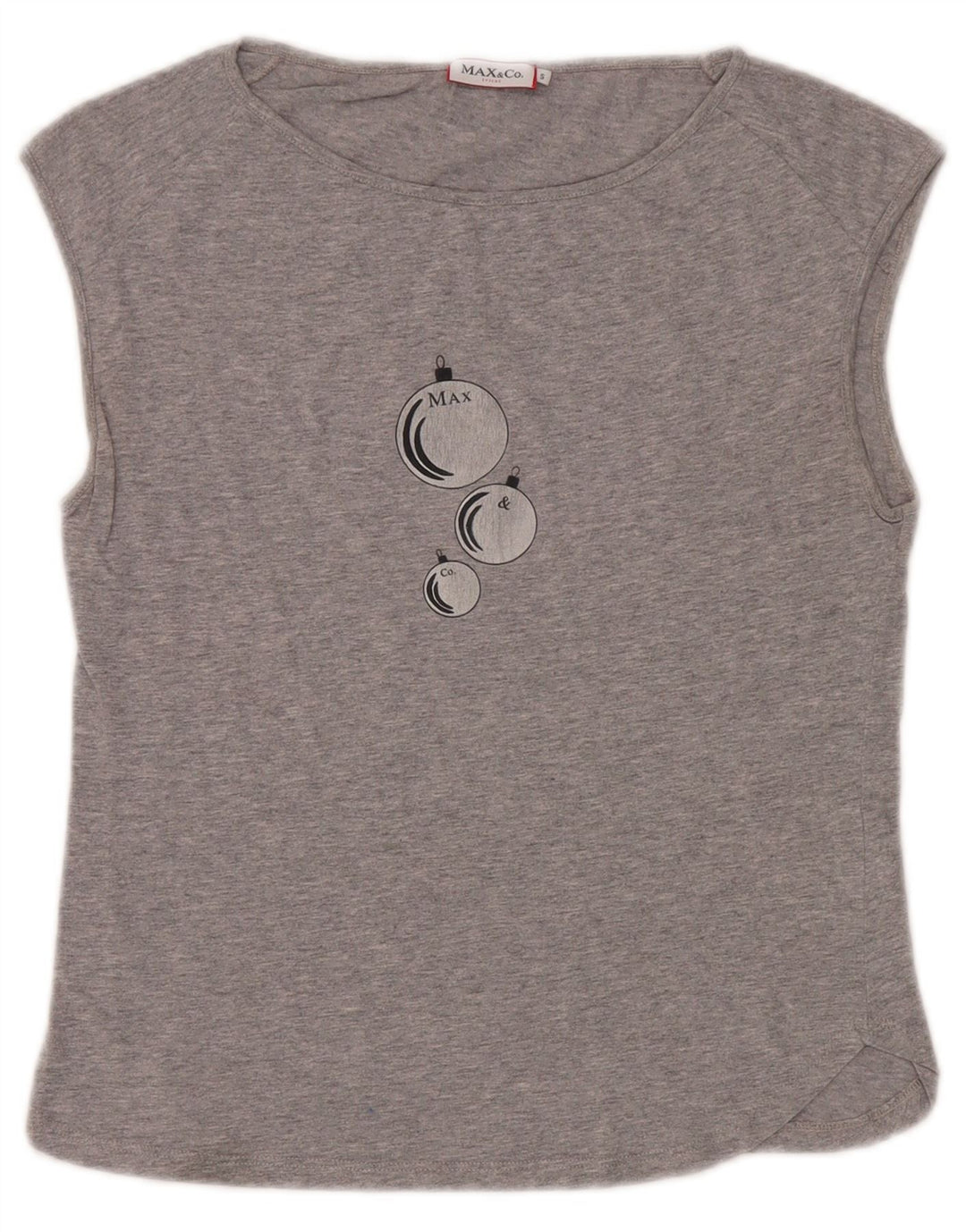 Max & Co. Top sin mangas gráfico para mujer UK 10 Small Grey