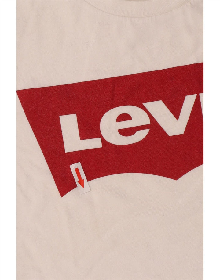 Levi's Camiseta gráfica para mujer Top UK 12 Medium White