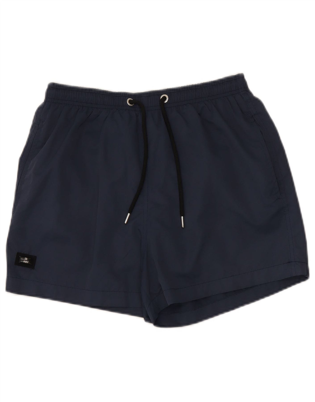 Vintage Hombre Bañador Shorts Medio Azul Marino Poliéster