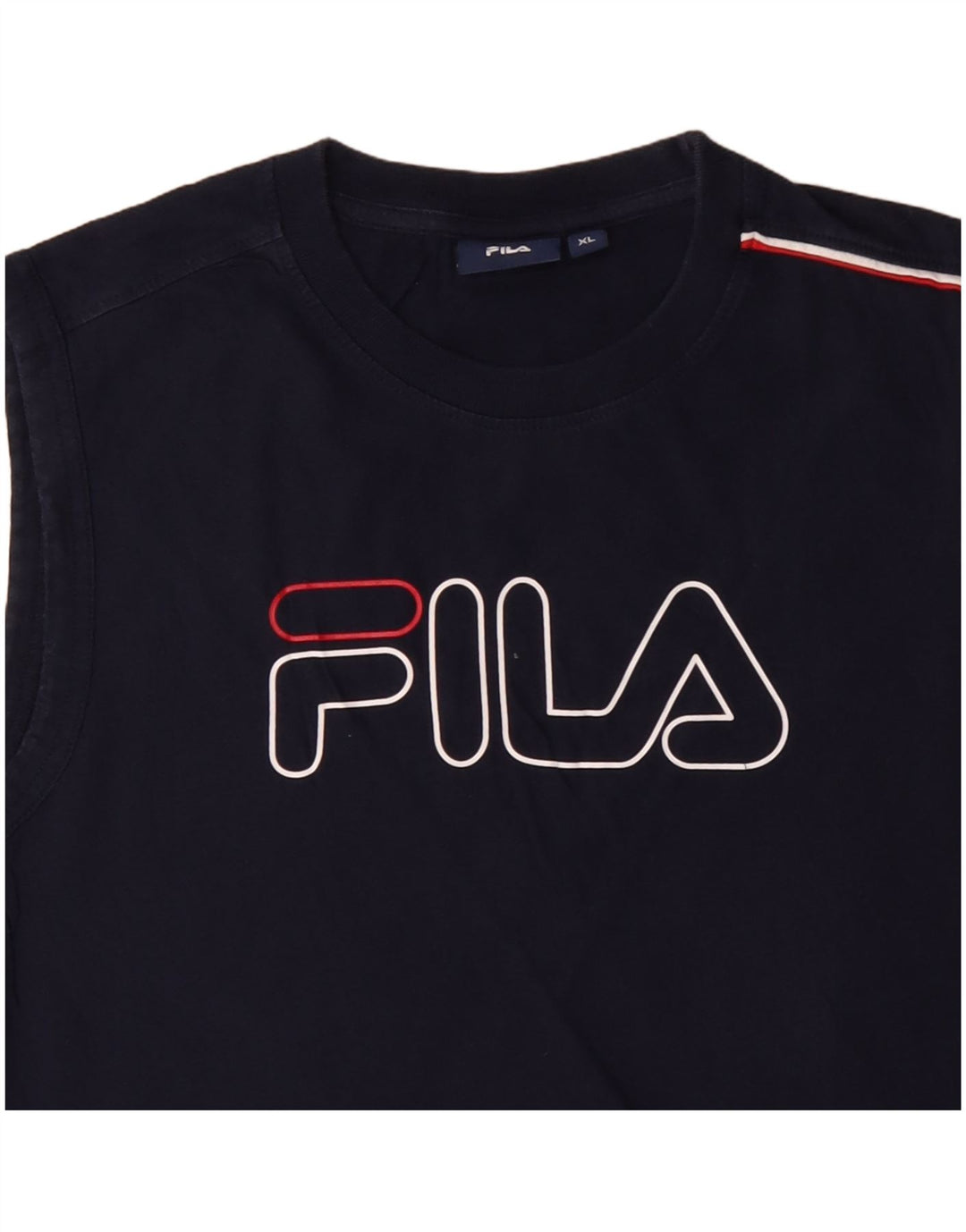 FILA Camiseta sin mangas gráfica para mujer UK 18 XL Algodón azul marino