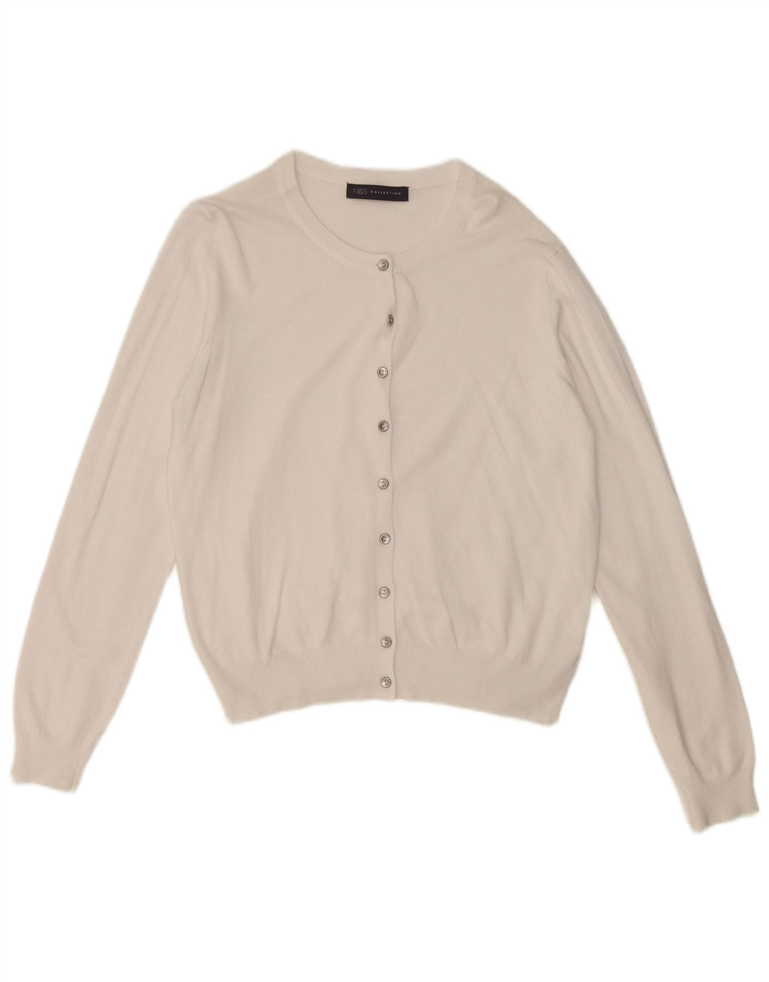 Marks & Spencer - Cárdigan corto para mujer, talla M, viscosa blanca