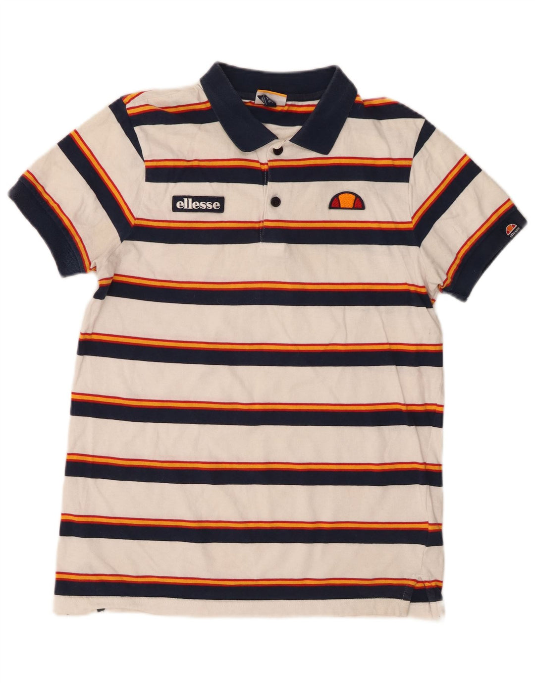 Polo Ellesse Hombre Pequeño Algodón A Rayas Blanco