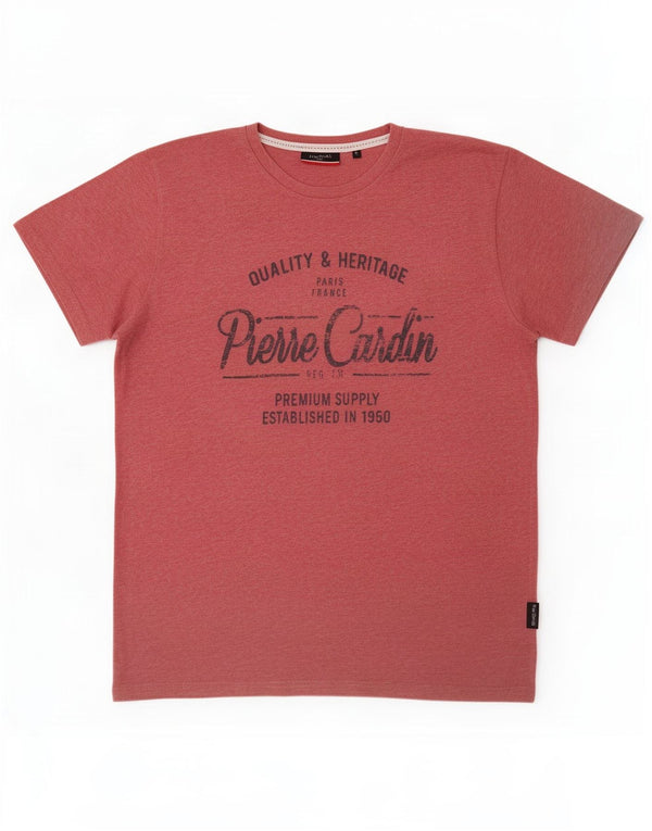 Pierre Cardin - Camiseta gráfica para hombre, talla grande, poliéster rosa
