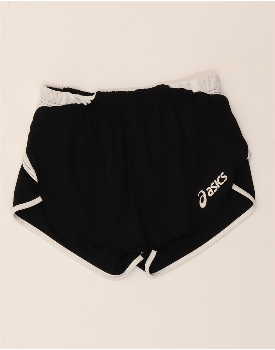 Asics Pantalones cortos deportivos para mujer UK 8 Small Negro Colorblock Poliéster