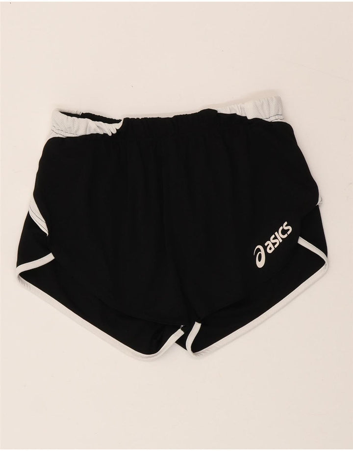 Asics Pantalones cortos deportivos para mujer UK 8 Small Negro Colorblock Poliéster
