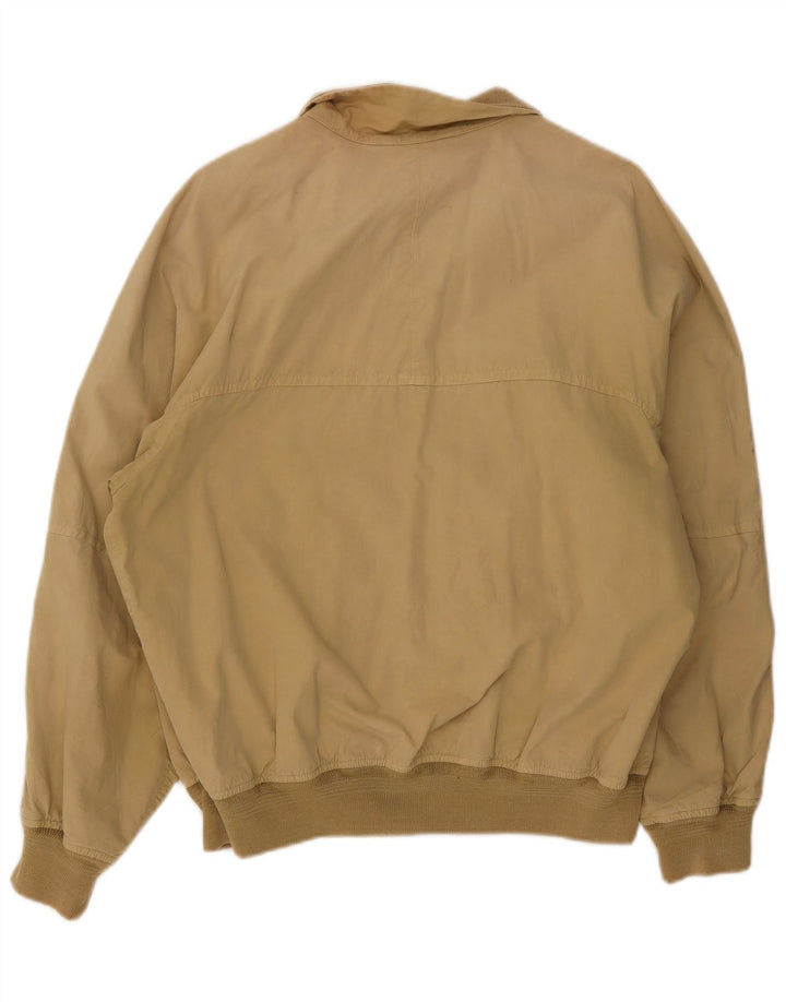 Vintage hombres bomber chaqueta Reino Unido 40 algodón beige grande