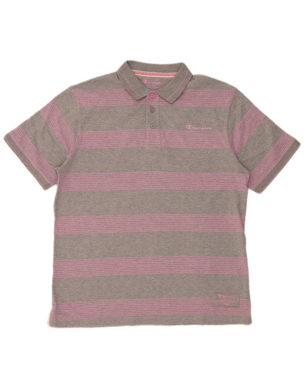 Champion Polo Hombre XL Algodón A Rayas Gris