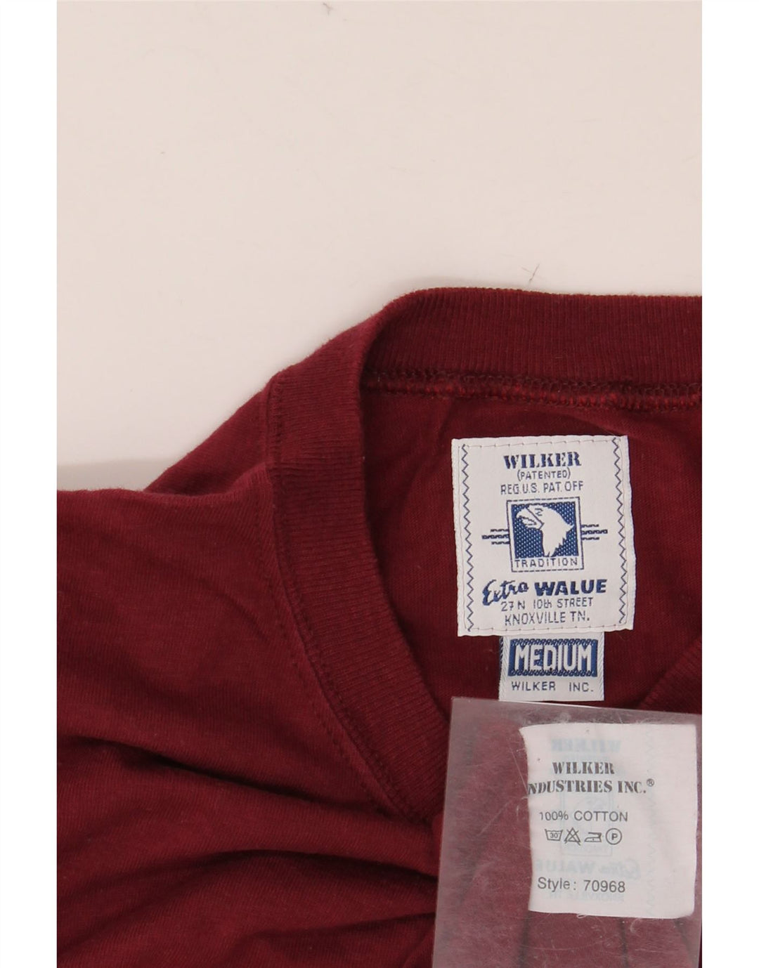 WILKER Camiseta gráfica para hombre Top Medium Granate Algodón