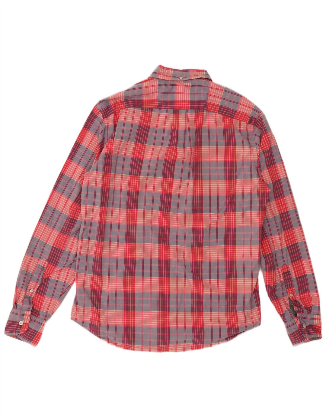 J. CREW Camisa de tartán para hombre de algodón a cuadros rosa medio