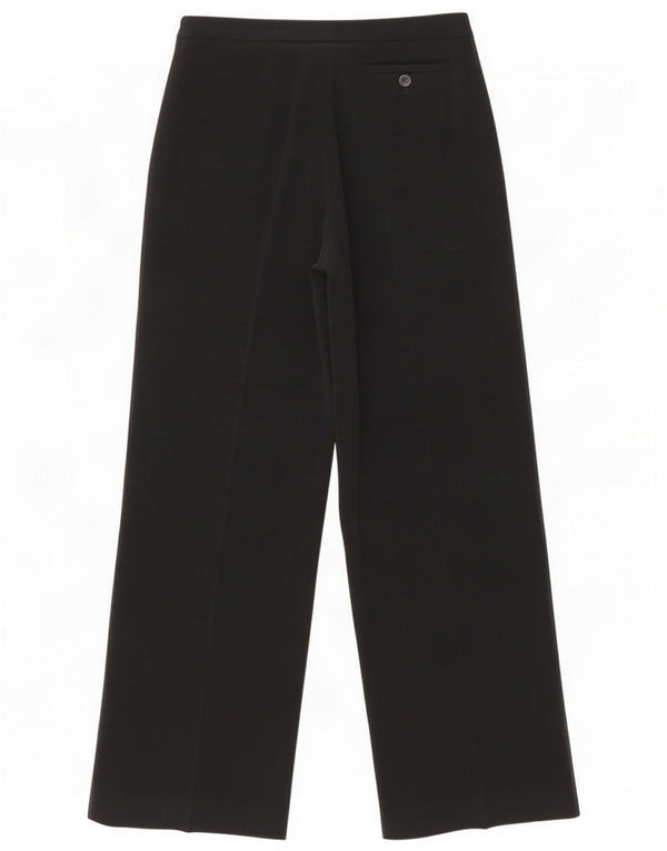 Max & Co. Pantalones casuales de pernera ancha para mujer UK 10 Small W28 L29 Acetato negro