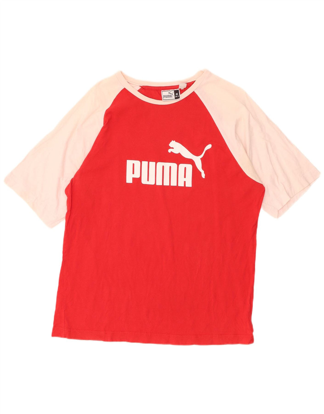 PUMA Camiseta gráfica para mujer UK 40 XL Rojo Colorblock