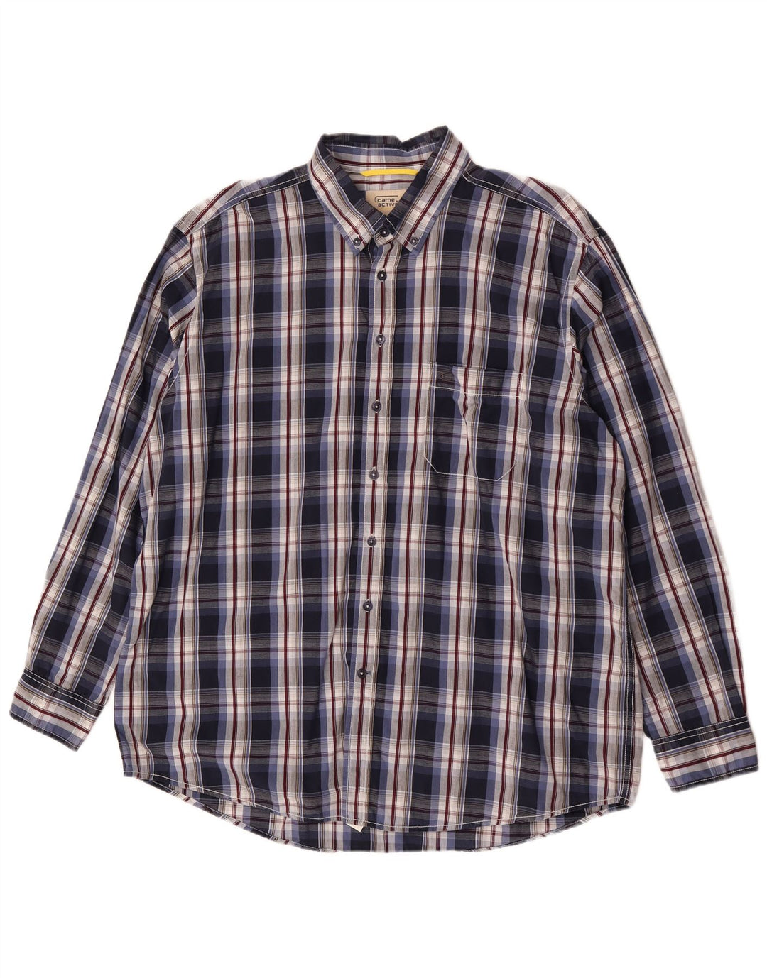 Camisa Camel Active Hombre XL Azul Marino Cuadros Algodón