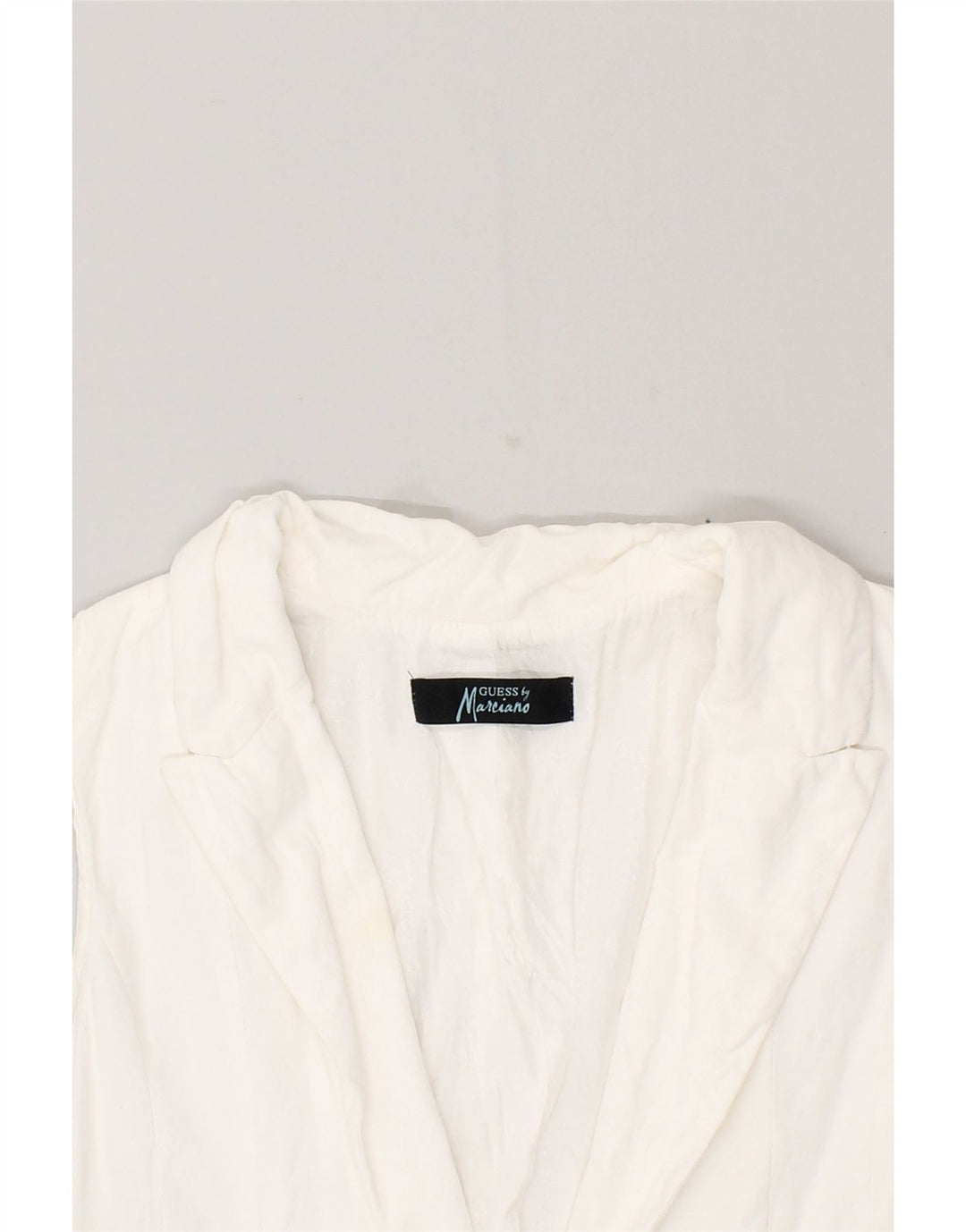 GUESS Womens Sleeveless 1 Button Blazer Jacket UK 12 Medium White Vintage Guess and Second-Hand Guess from Messina Hembry 