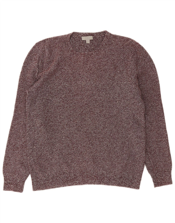 Cos Jersey de cuello redondo para hombre de lino moteado de color burdeos medio