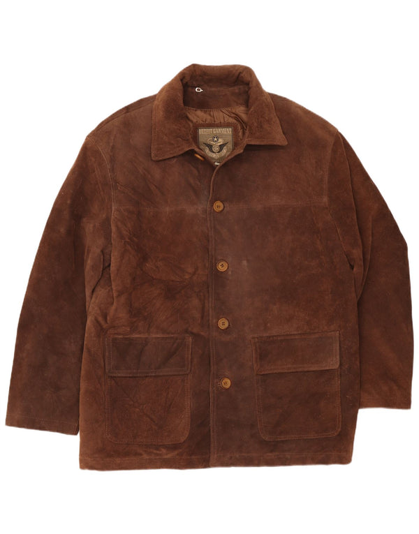 Pacific Air Forces Chaqueta de gamuza para hombre IT 54 2XL Cuero marrón