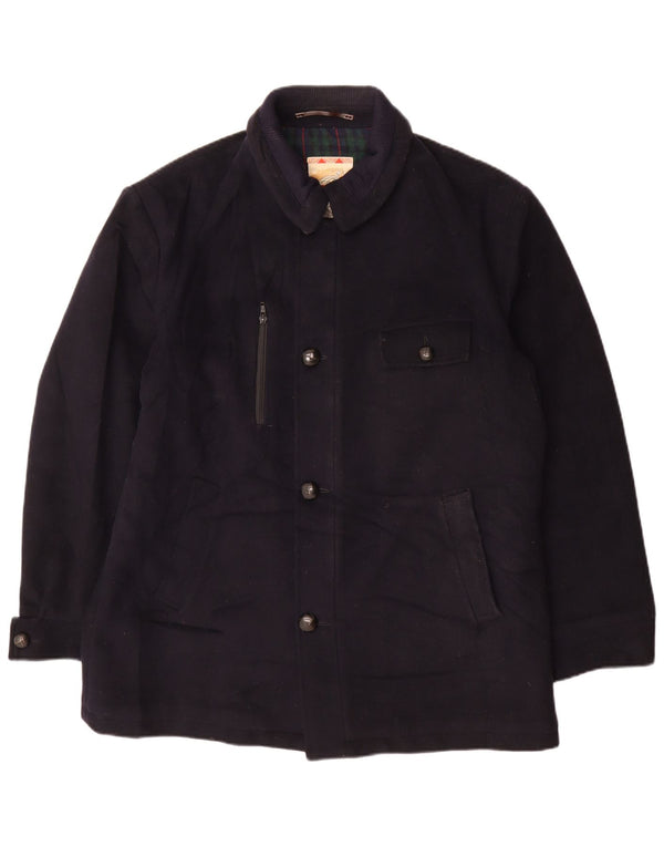 MC Gregor Chaqueta utilitaria para hombre IT 54 2XL Azul marino Cuadros Lana Clásico