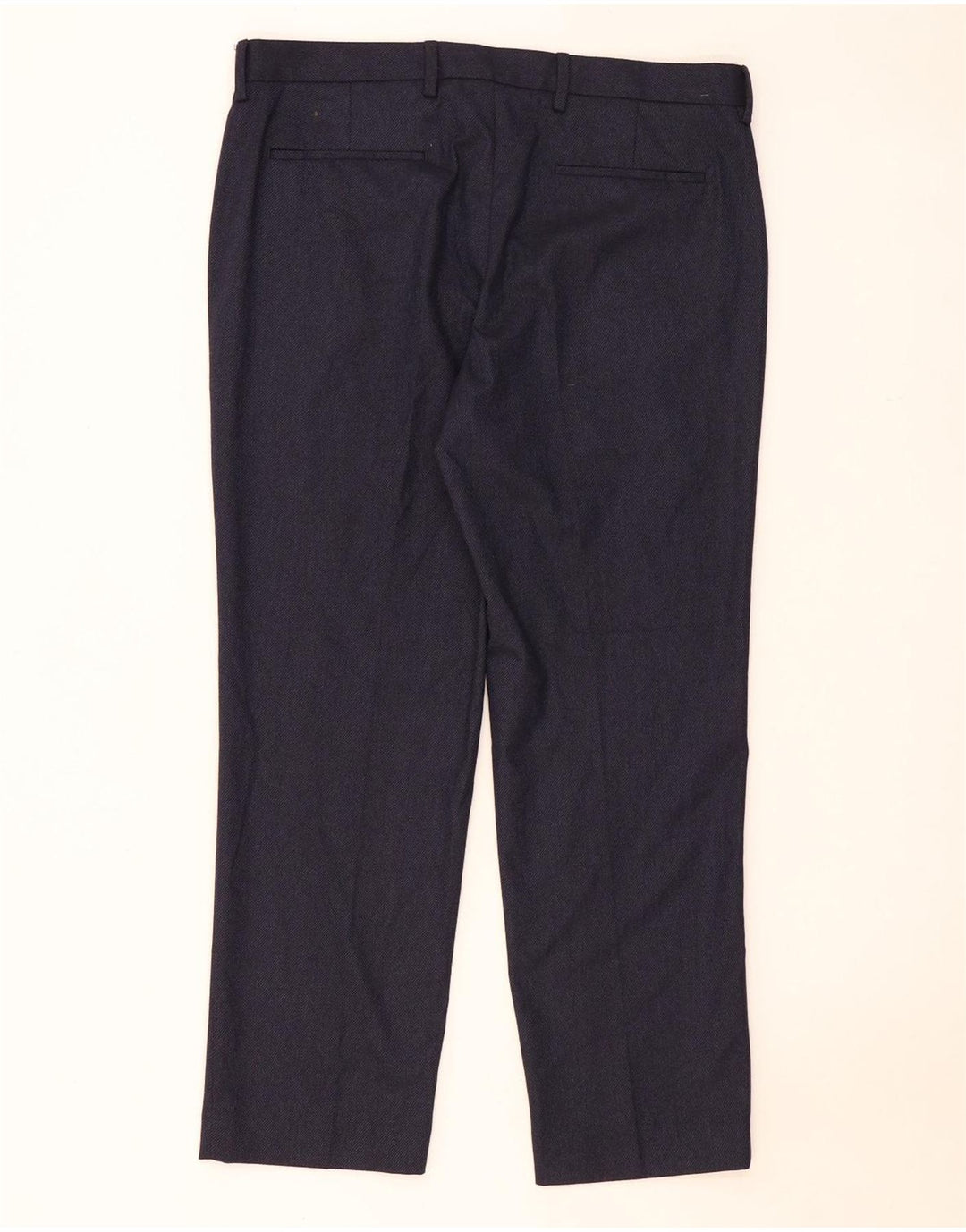 Marks & Spencer Pantalón de traje de corte regular para hombre W36 L29 Poliéster azul marino