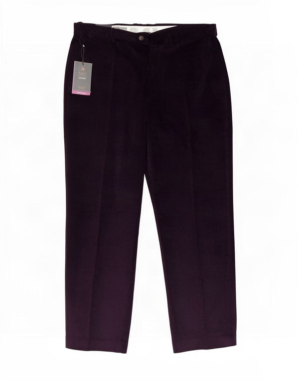 Marks & Spencer Pantalones rectos de pana para hombre W38 L31 Algodón morado