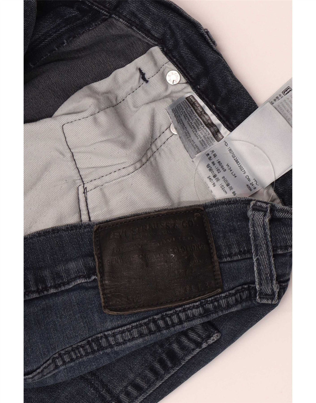 Levi's Hombre 512 Slim Jeans W34 L34 Algodón Azul