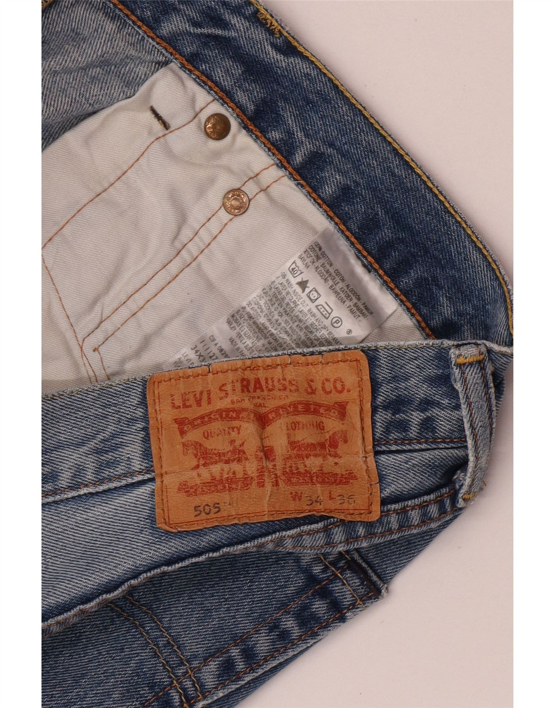 Levi's Vaqueros rectos 505 para hombre W34 L32 Algodón azul