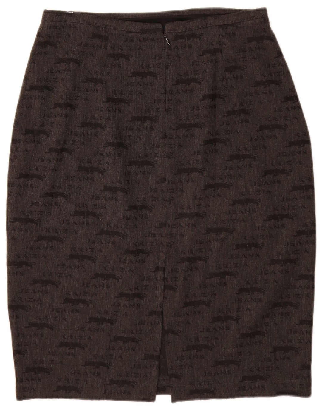 KRIZIA JEANS Falda lápiz gráfica para mujer UK 12 Medium W28 Gris