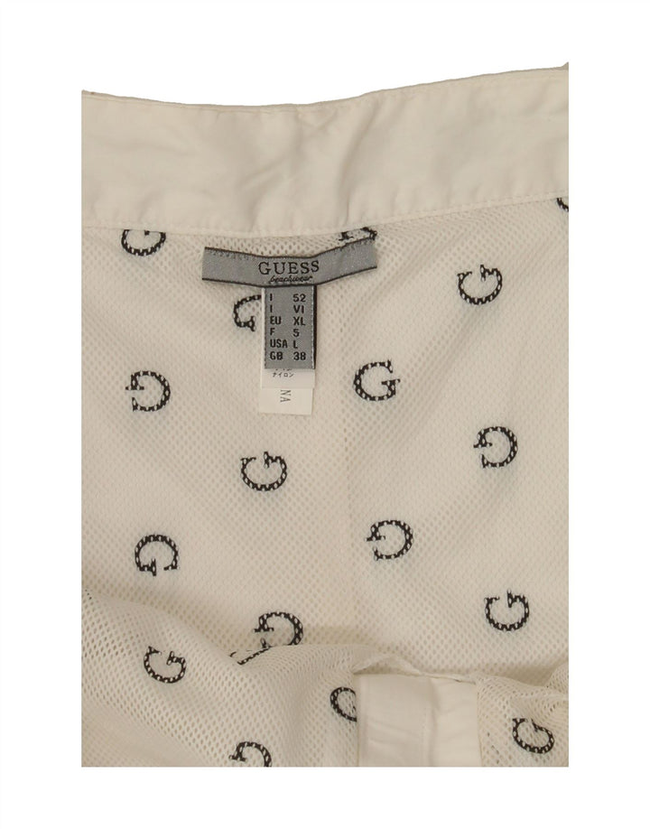 GUESS Mens Graphic Swimming Shorts XL Off White Polyamide Vintage Guess and Second-Hand Guess from Messina Hembry 