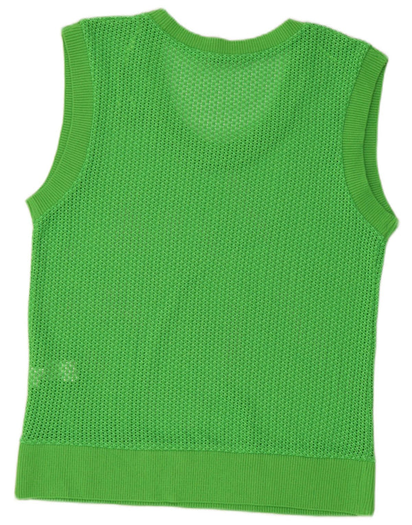 Zara Mujer Chaleco Tank Top UK 40 Algodón Verde Medio