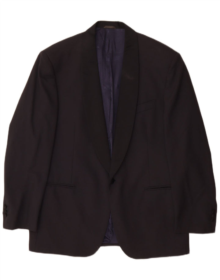 Ferre Chaqueta tipo blazer con 1 botón para hombre IT 54 2XL Lana virgen azul marino