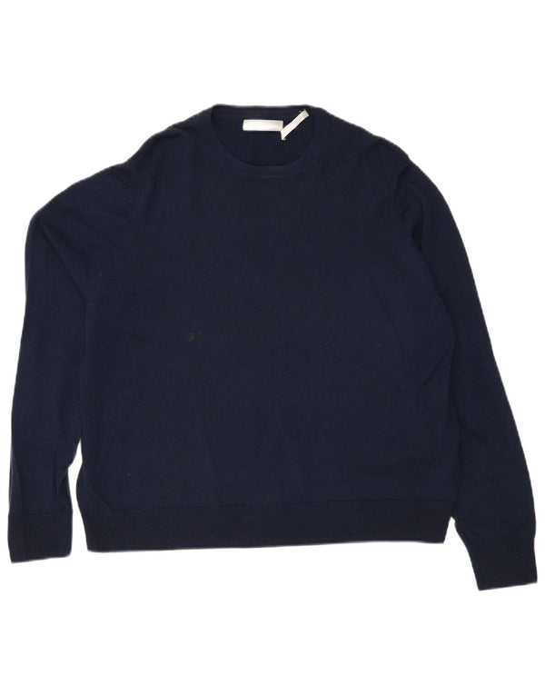 Marks & Spencer Womens Crew Neck Jumper Sweater UK 20 2XL Navy Blue