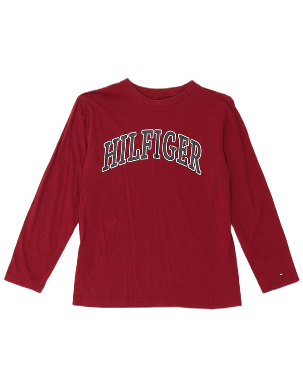 Tommy Hilfiger Camiseta gráfica de manga larga para niños 12-13 años Medio Borgoña