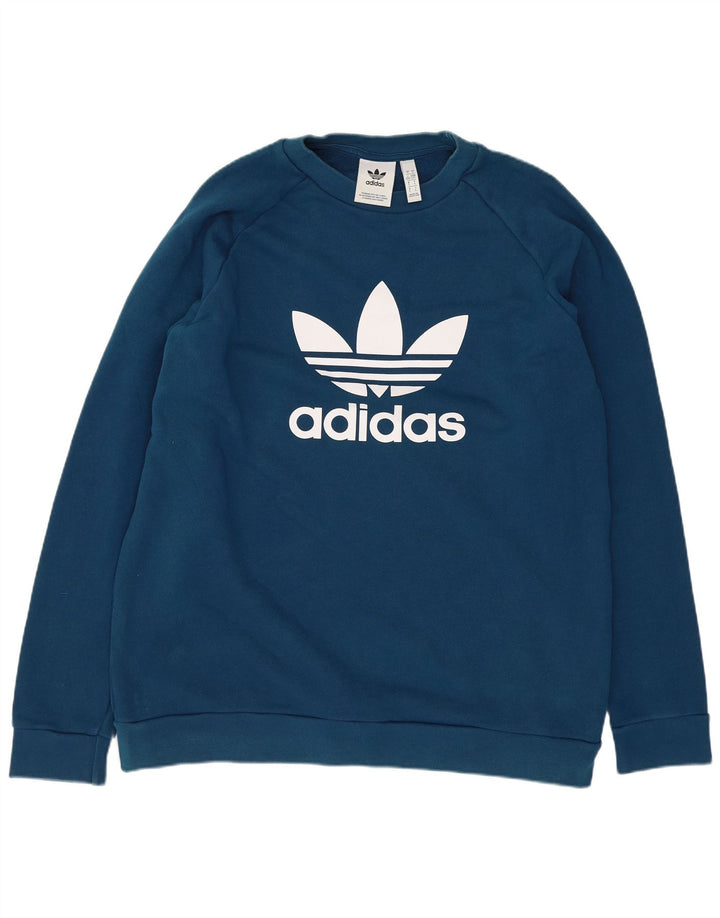 ADIDAS Hombre Graphic Sudadera Jumper Grande Algodón Azul
