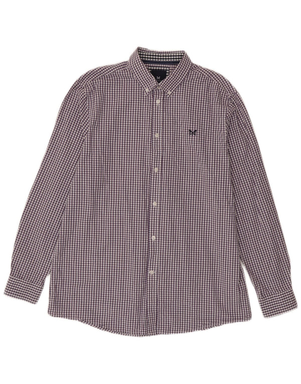 Crew Clothing Camisa de corte clásico para hombre Algodón a cuadros morado grande