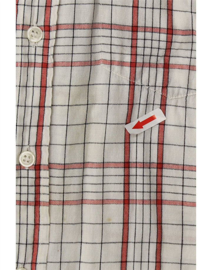 Camisa Carrera Hombre XL Blanco Cuadros Algodón