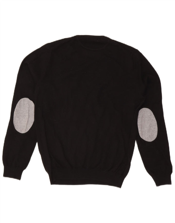 Sun68 Jersey De Cuello Redondo Para Hombre De Lana Negra Mediana