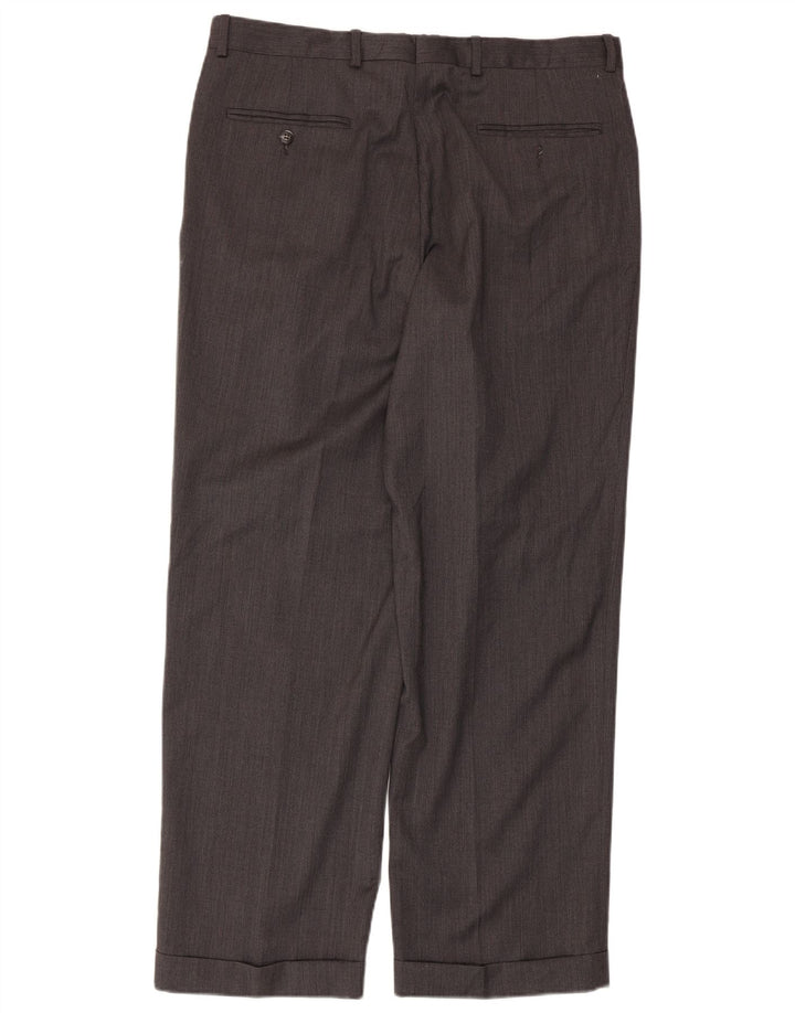 Pantalones de traje con pinzas para hombre Izod W36 L30 Lana gris