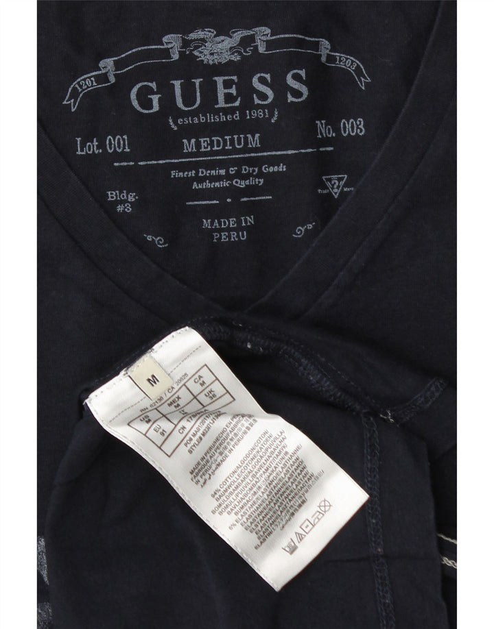 Guess Camiseta Gráfica Para Hombre Top Medium Azul Marino Algodón