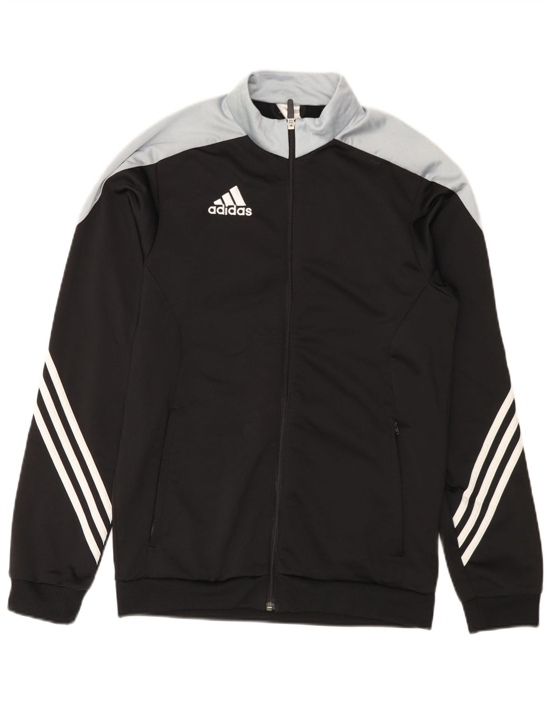 Adidas Hombre Chándal Top Chaqueta Pequeña Negro Colorblock Poliéster