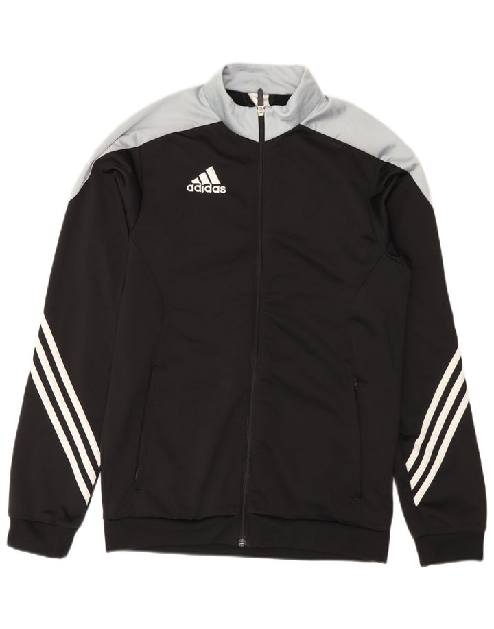 Adidas Hombre Chándal Top Chaqueta Pequeña Negro Colorblock Poliéster