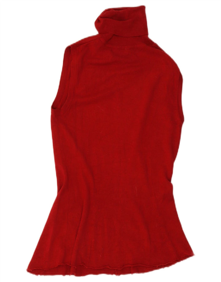Zara Mujer Chaleco Tank Top UK 12 Medium Rayón Rojo