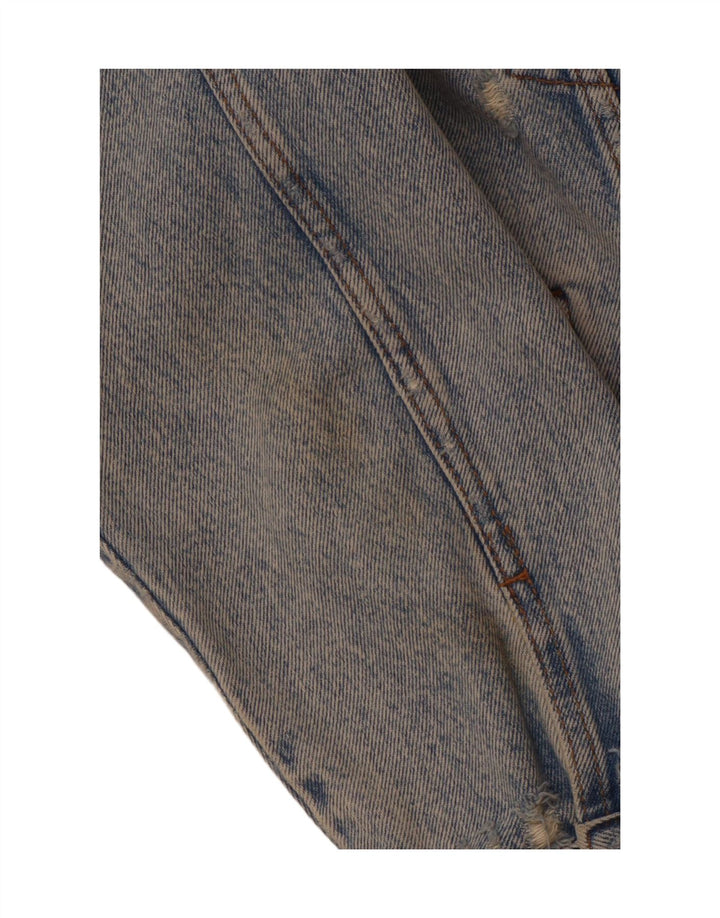 ZARA Hombre Chaqueta Vaquera Desgastada UK 38 Algodón Azul Medio