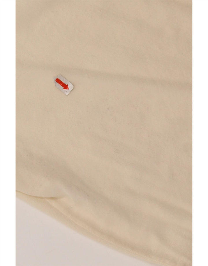 Vintage mujer camisa de manga corta blusa Reino Unido 14 medio de seda blanca